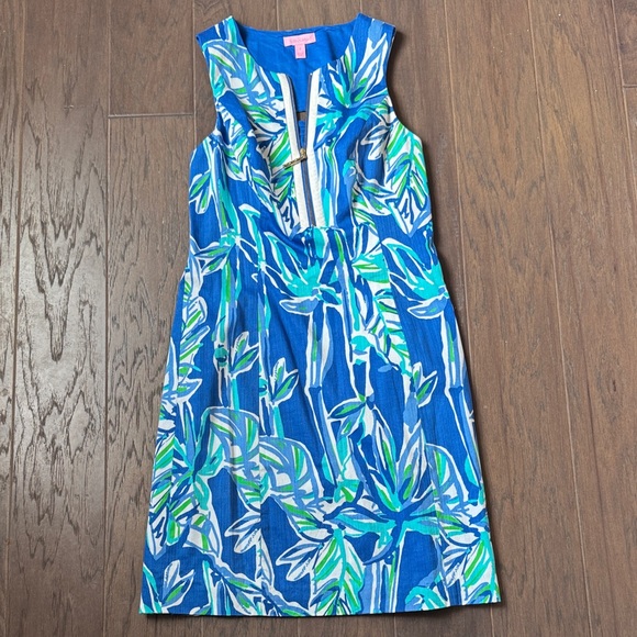 Lilly Pulitzer Tropical Blue and Green Mini Dress - Picture 3 of 6